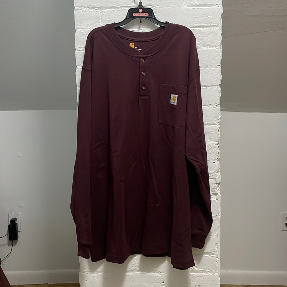 Carhartt Men’s Loose Fit Heavyweight Long Sleeve Pocket Henley Shirt